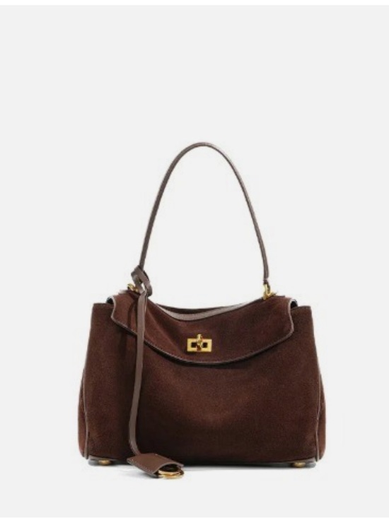 The Unbranded Brand Handbags - Suede Leather Tote Bag Frosted Cowhide High-Grade Capacity Shoulder Bag